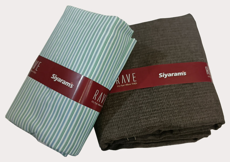 SIYARAM,S CHECKS PRINT SHIRT AND PANT FABRIC COMBO