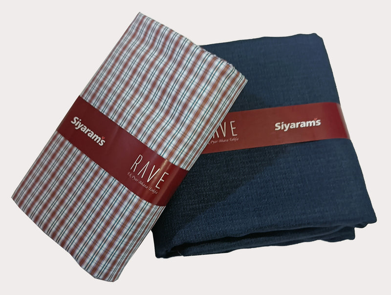 SIYARAM,S CHECKS PRINT SHIRT AND PANT FABRIC COMBO