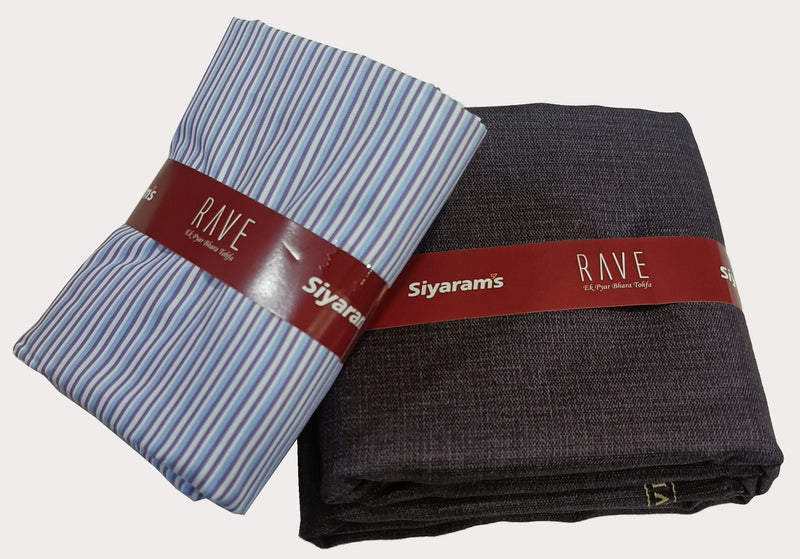 SIYARAM,S CHECKS PRINT SHIRT AND PANT FABRIC COMBO