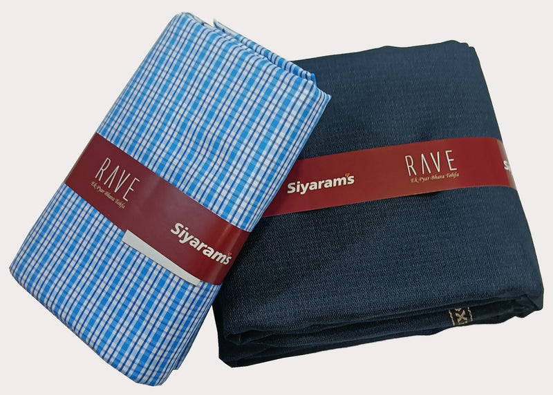 SIYARAM,S CHECKS PRINT SHIRT AND PANT FABRIC COMBO