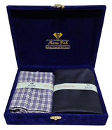 Manfabs Unstitched Cotton Checkered Shirt & Trouser Fabric