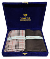 Manfabs Unstitched Cotton Checkered Shirt & Trouser Fabric