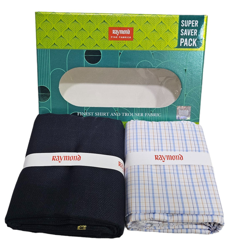 Latest Raymond Unstitched Cotton Checkered Shirt & Trouser Fabric