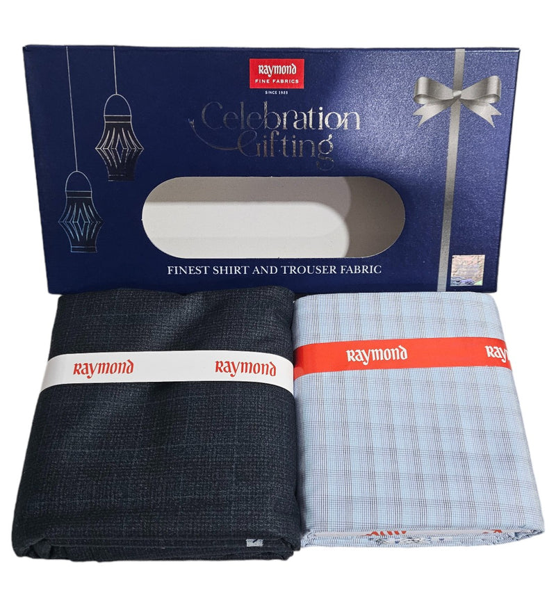 Raymond Unstitched Cotton Checkered Shirt & Trouser Fabric