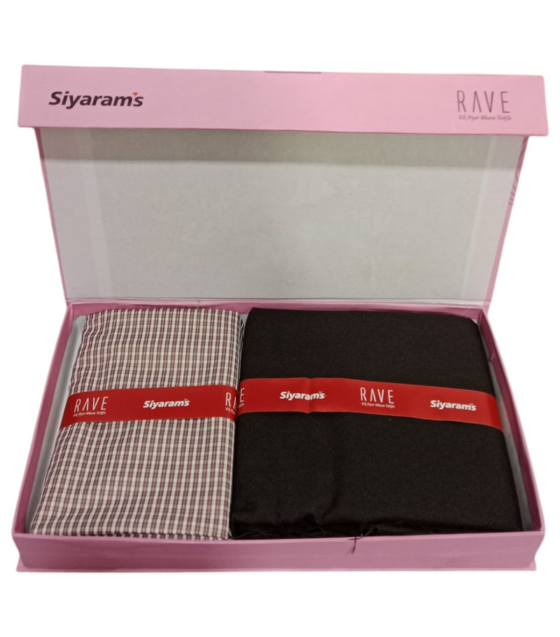 Siyaram"s Unstitched Cotton Checks Shirt & Trouser Fabric.