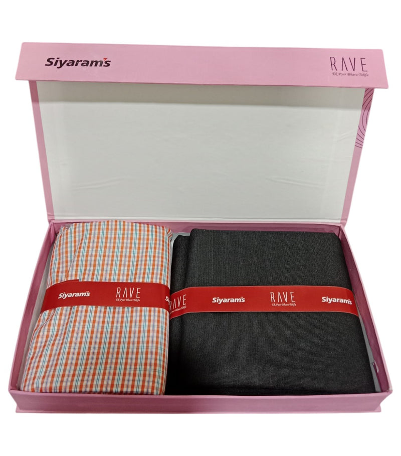 Siyaram"s Unstitched Cotton Checks Shirt & Trouser Fabric.