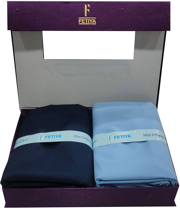 Fetiya Trendz Cotton Blend Solid Shirt & Trouser Fabric