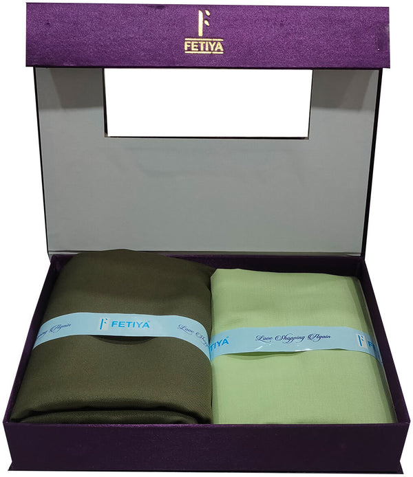 Fetiya Trendz Cotton Blend Solid Shirt & Trouser Fabric