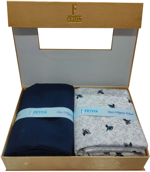 Fetiya Trendz Cotton Blend Printed Shirt & Trouser Fabric