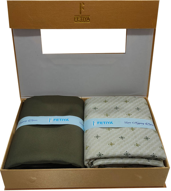 Fetiya Trendz Cotton Blend Printed Shirt & Trouser Fabric