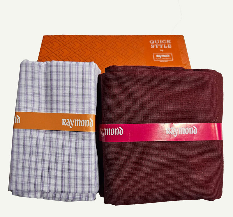 Raymond Cotton Blend Solid, Checkered Shirt & Trouser Fabric