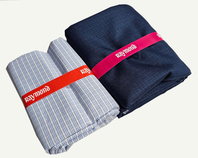 Raymond Cotton Blend Solid, Checkered Shirt & Trouser Fabric