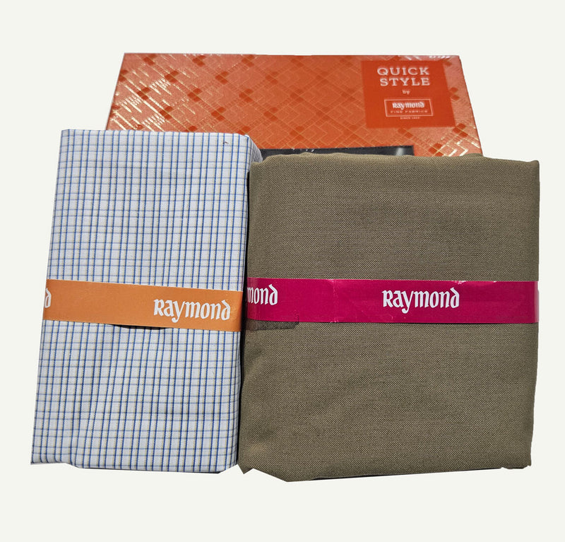 Raymond Cotton Blend Solid, Checkered Shirt & Trouser Fabric