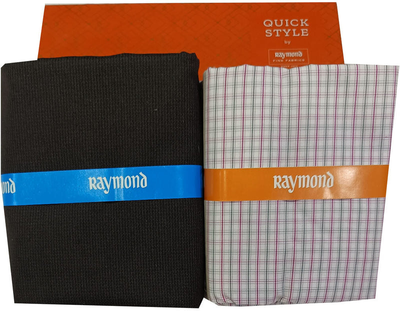 Raymond Cotton Blend Solid, Checkered Shirt & Trouser Fabric