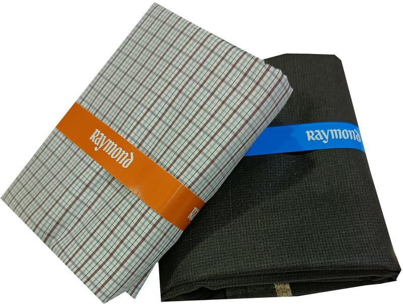 Raymond Cotton Blend Solid, Checkered Shirt & Trouser Fabric