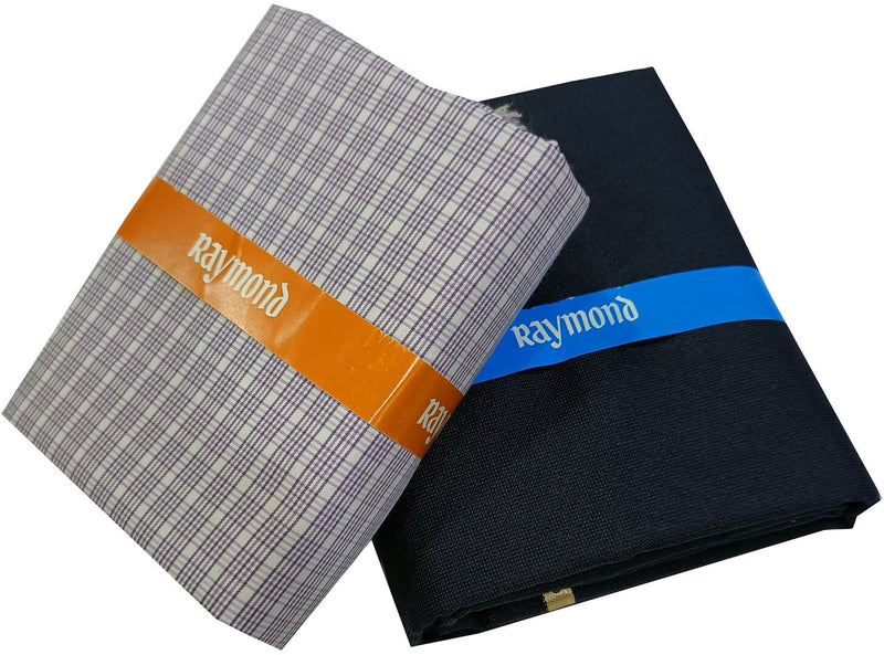 Raymond Cotton Blend Solid, Checkered Shirt & Trouser Fabric