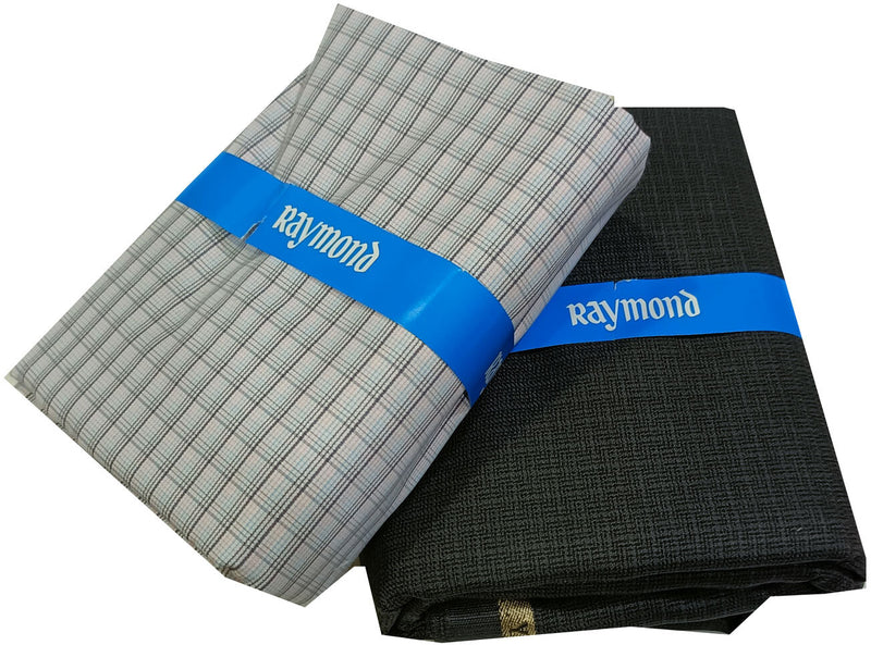 Raymond Cotton Blend Solid, Checkered Shirt & Trouser Fabric