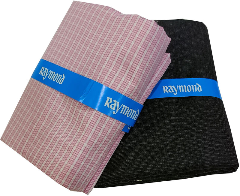 Raymond Cotton Blend Solid, Checkered Shirt & Trouser Fabric