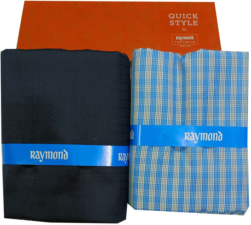 Raymond Cotton Blend Solid, Checkered Shirt & Trouser Fabric