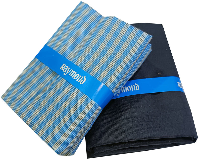 Raymond Cotton Blend Solid, Checkered Shirt & Trouser Fabric