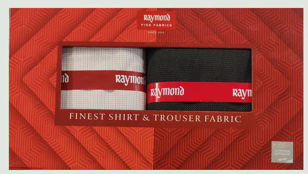 Raymond  Unstitched Cotton Shirt & Trouser Fabric Checkered.