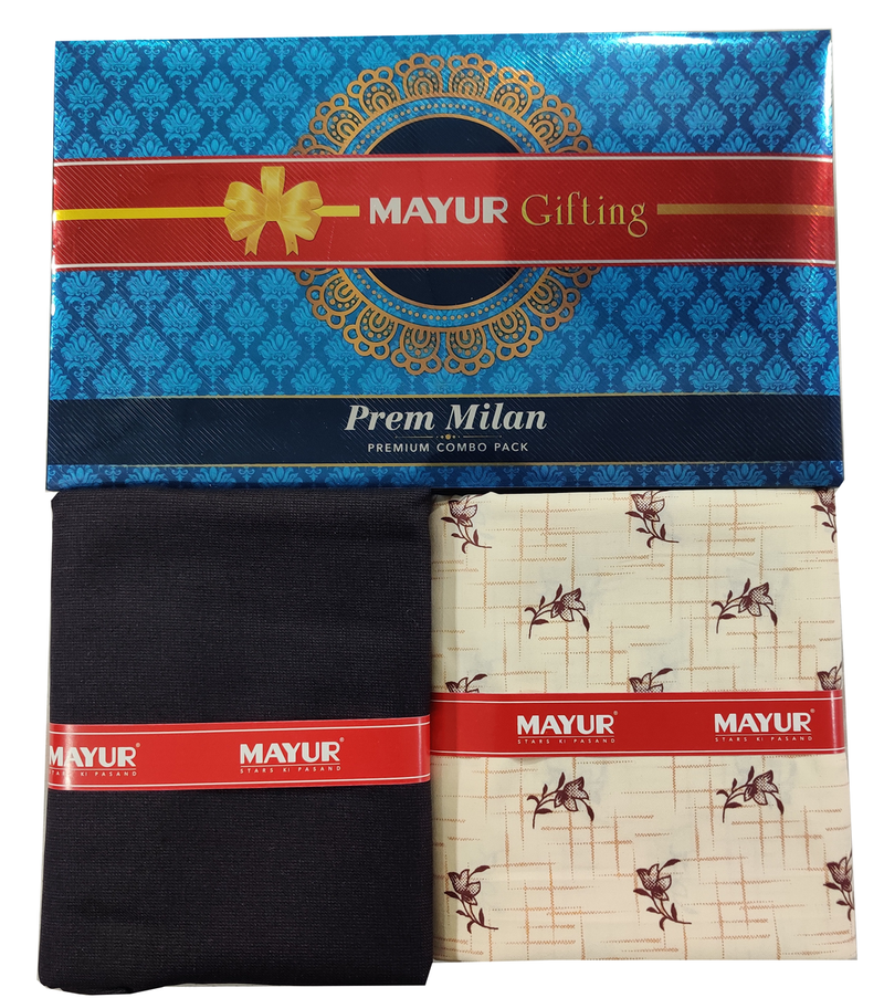 MAYUR Unstitched Pure Cotton Printed Shirt & Trouser Fabric