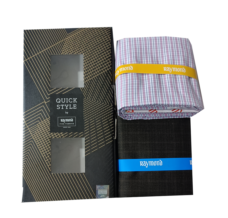 Raymond Men's 45% Wool Super 90's Checks Unstitched Suiting Fabric (Dark  Grey)