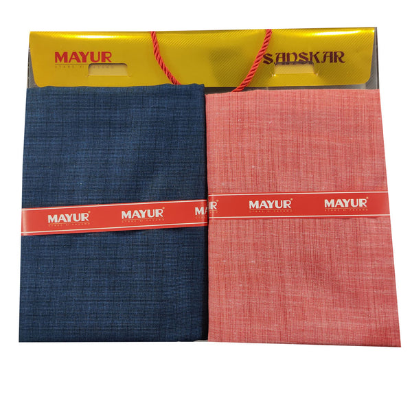 MAYUR Unstitched Pure Cotton Plain Shirt & Trouser Fabric.