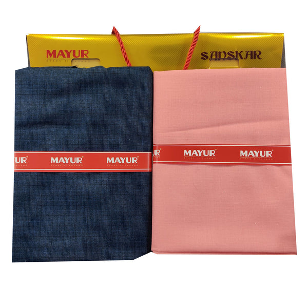 MAYUR Unstitched Pure Cotton Plain Shirt & Trouser Fabric.