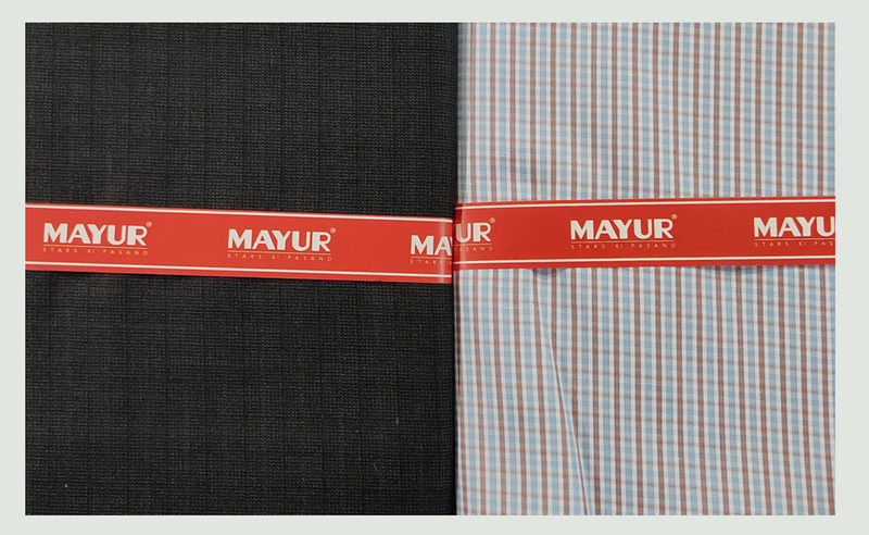 MAYUR Unstitched Pure Cotton Checkered Shirt & Trouser Fabric.