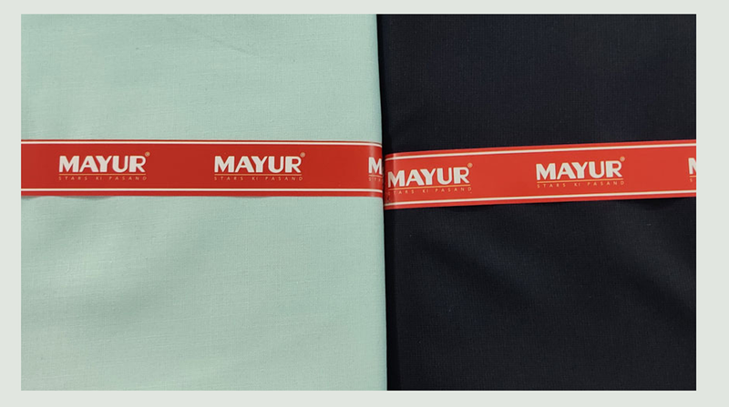 MAYUR Unstitched Pure Cotton Plain Shirt & Trouser Fabric.