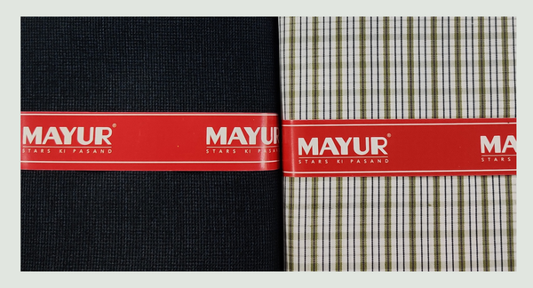 MAYUR Unstitched Cotton Shirt & Trouser Fabric Solid