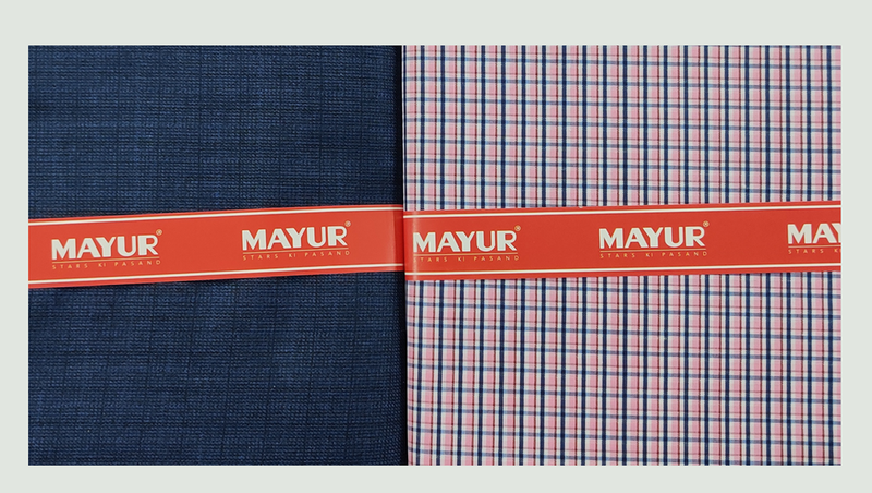 MAYUR Unstitched Pure Cotton Checkered Shirt & Trouser Fabric.