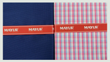 MAYUR Unstitched Pure Cotton Checkered Shirt & Trouser Fabric.