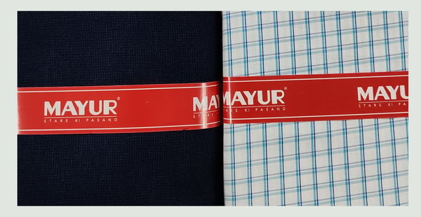 MAYUR Unstitched Cotton Shirt & Trouser Fabric Solid