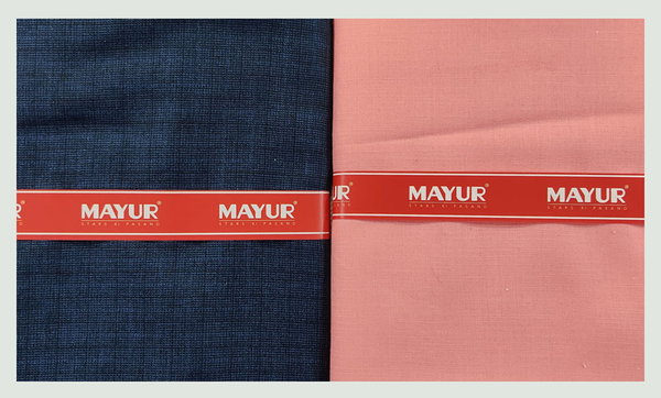 MAYUR Unstitched Pure Cotton Plain Shirt & Trouser Fabric.