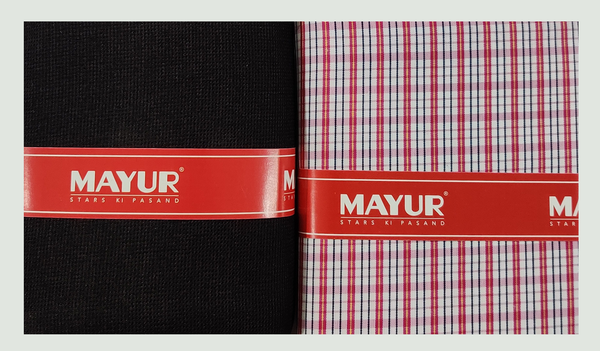 MAYUR Unstitched Cotton Shirt & Trouser Fabric Solid