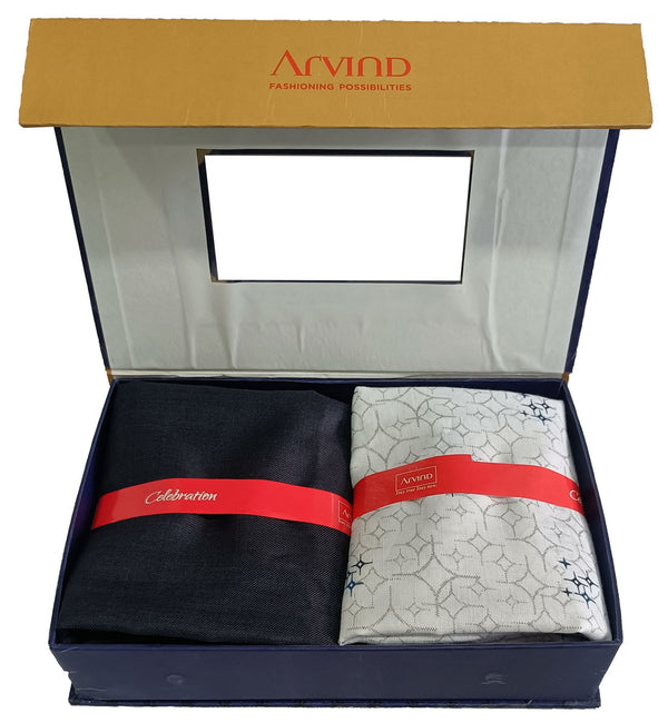 Arvind Unstitched Cotton Blend Shirt & Trouser Fabric Printed-029