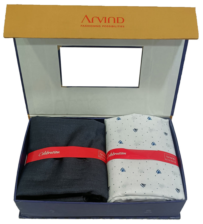 Arvind Unstitched Cotton Blend Shirt & Trouser Fabric Printed-07