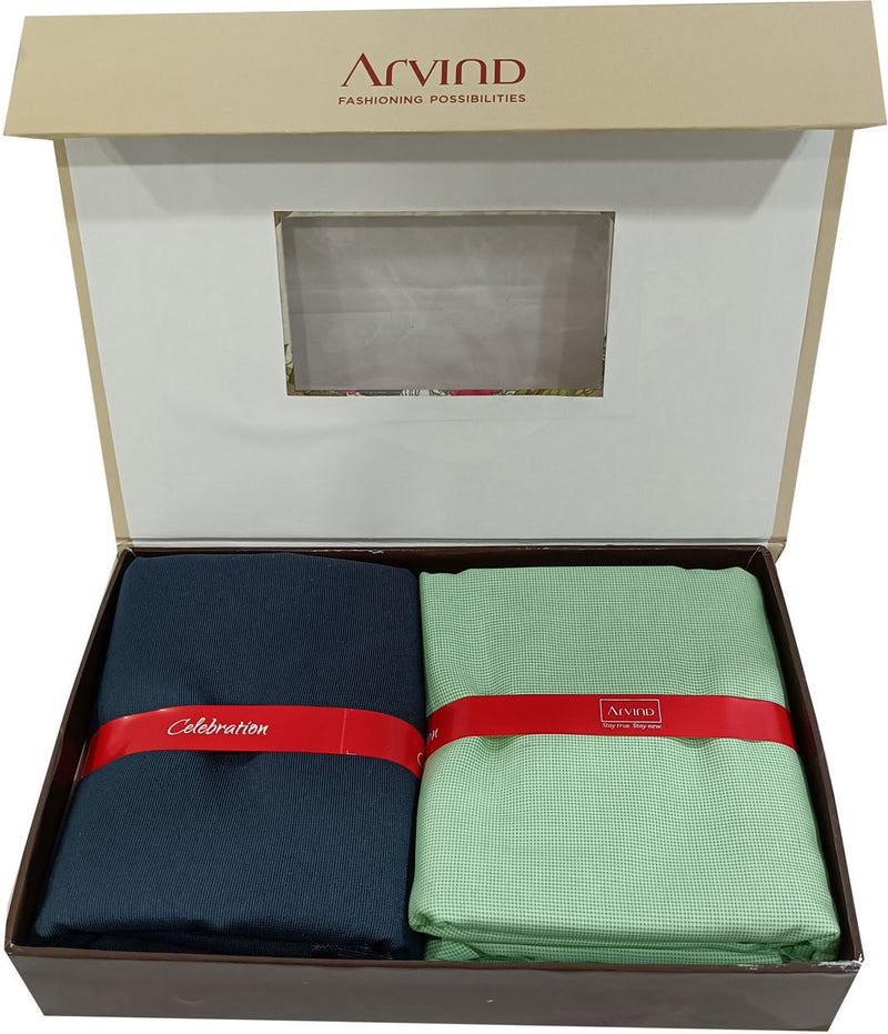 Arvind Cotton Blend Solid Shirt & Trouser Fabric