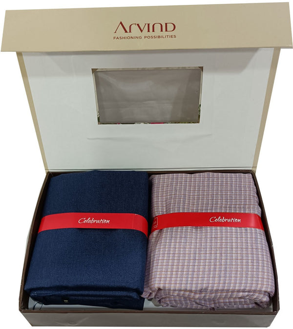 Arvind Cotton Blend Solid Shirt & Trouser Fabric