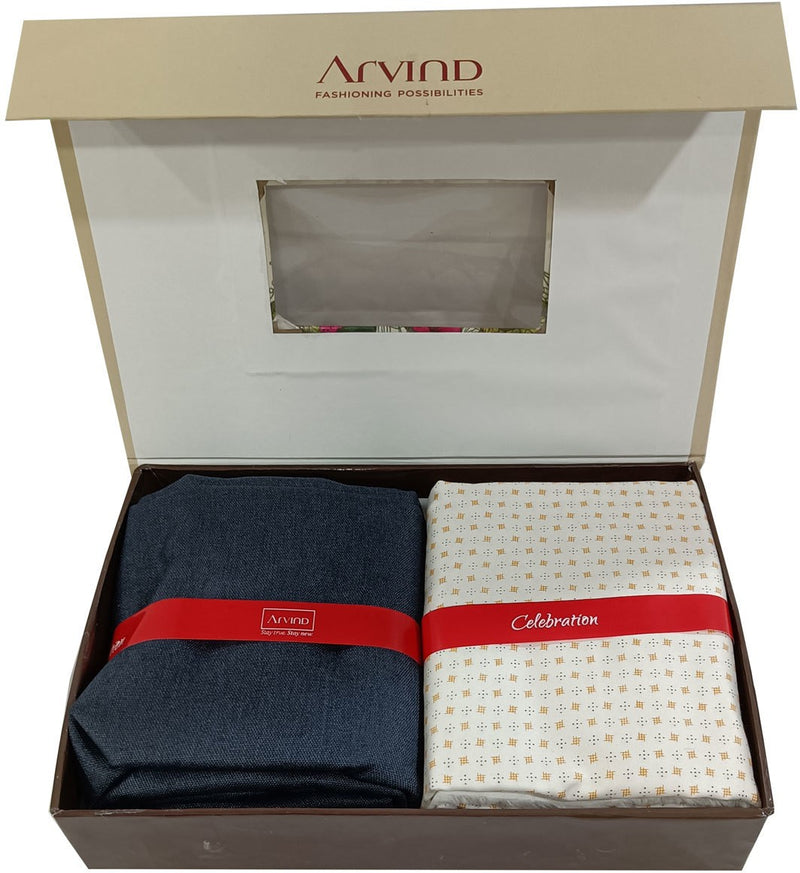 Arvind Cotton Blend Printed Shirt & Trouser Fabric