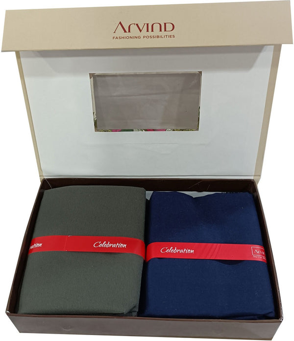 Arvind Cotton Blend Solid Shirt & Trouser Fabric