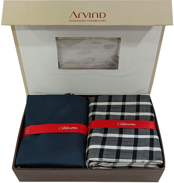 Arvind Cotton Blend Solid Shirt & Trouser Fabric