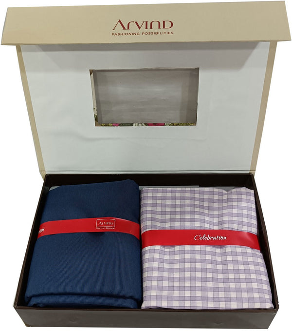 Arvind Cotton Blend Solid Shirt & Trouser Fabric