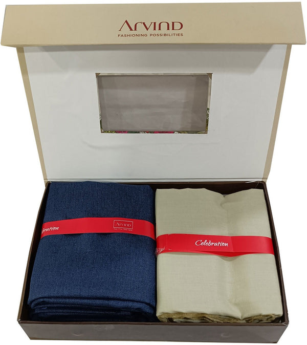 Arvind Cotton Blend Self Design Shirt & Trouser Fabric