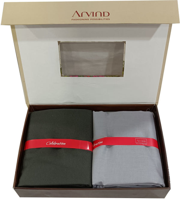 Arvind Cotton Blend Solid Shirt & Trouser Fabric