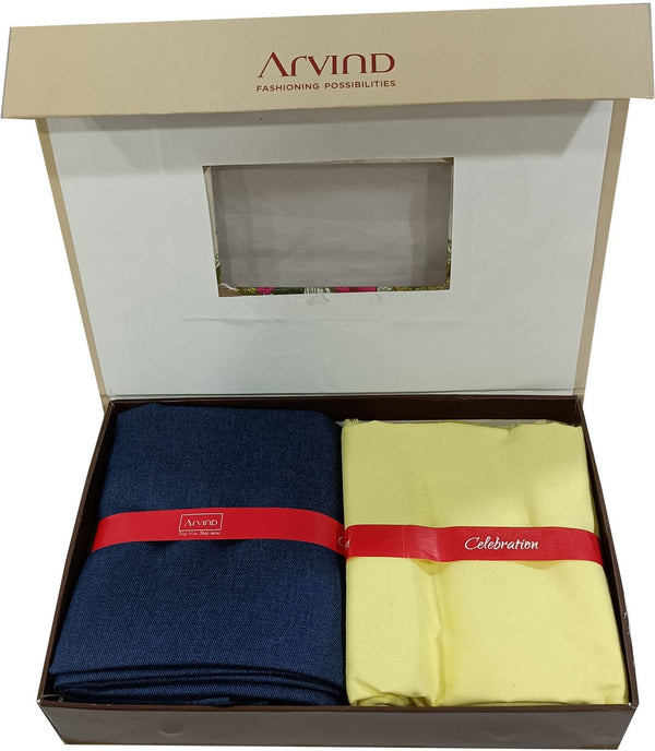 Arvind Cotton Blend Checkered Shirt & Trouser Fabric