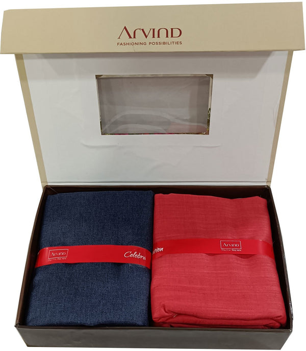 Arvind Cotton Blend Solid Shirt & Trouser Fabric