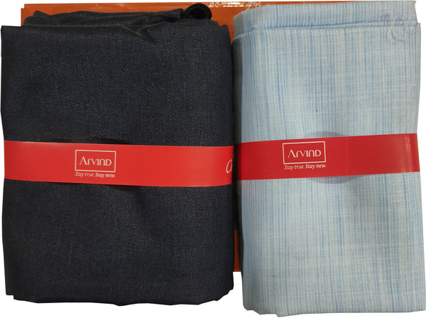 Arvind Cotton Blend Self Design Shirt & TrouserFabric